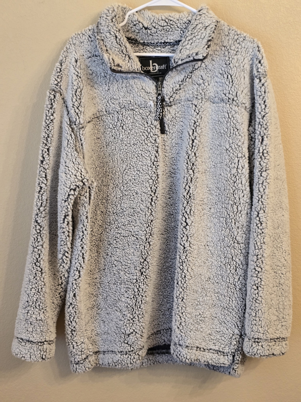 Boxercraft Light Gray Sherpa Quarter Zip Jacket Size 2x